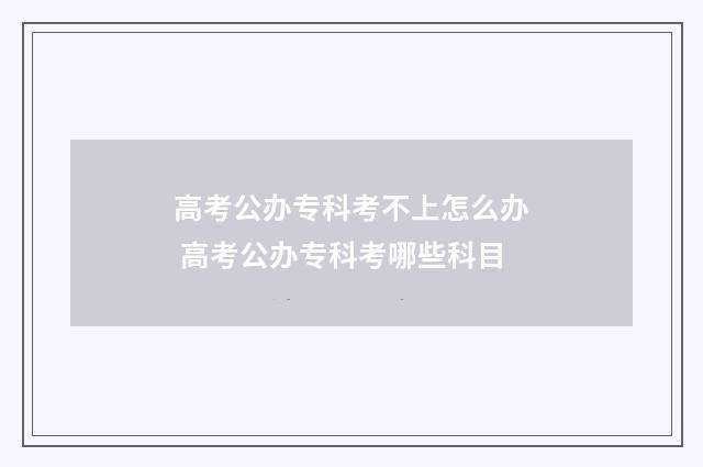 高考公办专科考不上怎么办 高考公办专科考哪些科目