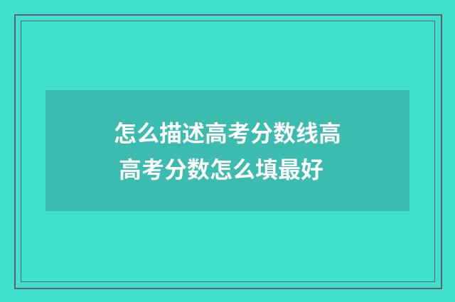 怎么描述高考分数线高 高考分数怎么填最好