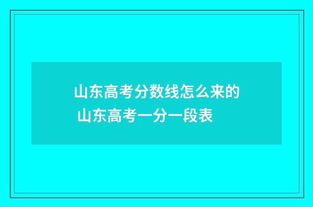 山东高考分数线怎么来的 山东高考一分一段表