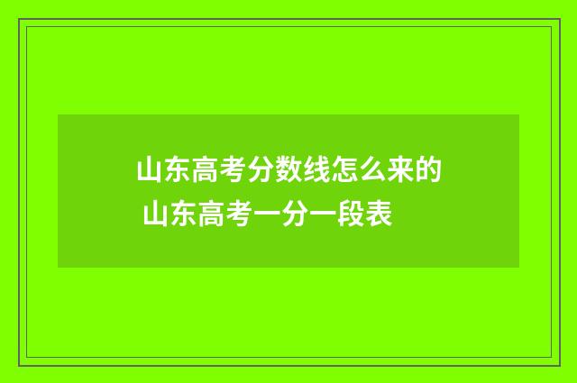 山东高考分数线怎么来的 山东高考一分一段表