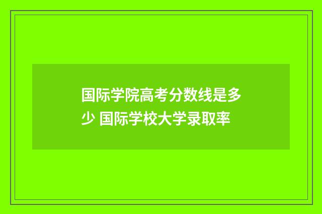 国际学院高考分数线是多少 国际学校大学录取率