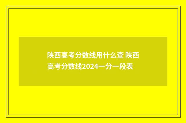 陕西高考分数线用什么查 陕西高考分数线2024一分一段表