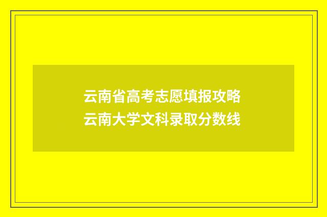 云南省高考志愿填报攻略 云南大学文科录取分数线