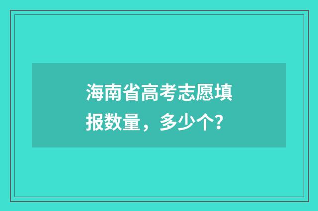 海南省高考志愿填报数量，多少个？