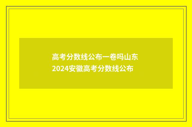 高考分数线公布一卷吗山东 2024安徽高考分数线公布