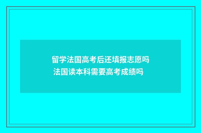 留学法国高考后还填报志愿吗 法国读本科需要高考成绩吗
