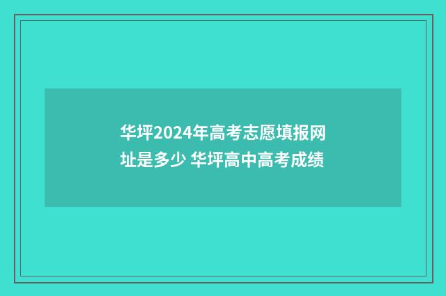 华坪2024年高考志愿填报网址是多少 华坪高中高考成绩