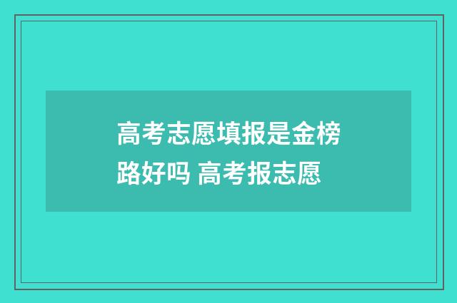 高考志愿填报是金榜路好吗 高考报志愿