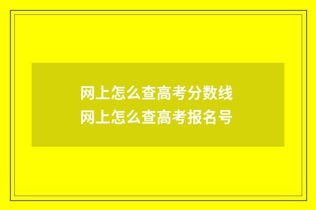 网上怎么查高考分数线 网上怎么查高考报名号