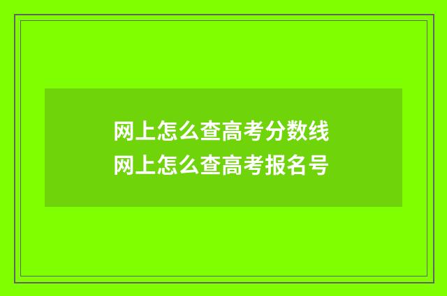 网上怎么查高考分数线 网上怎么查高考报名号