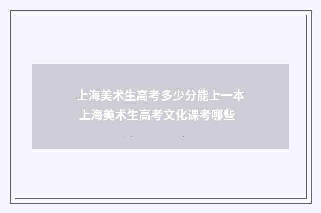 上海美术生高考多少分能上一本 上海美术生高考文化课考哪些