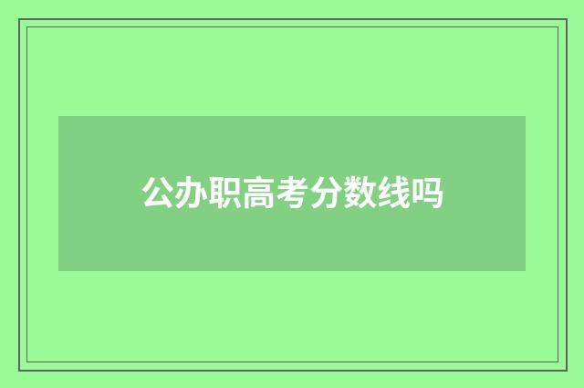 公办职高考分数线吗