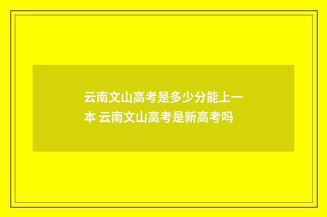 云南文山高考是多少分能上一本 云南文山高考是新高考吗