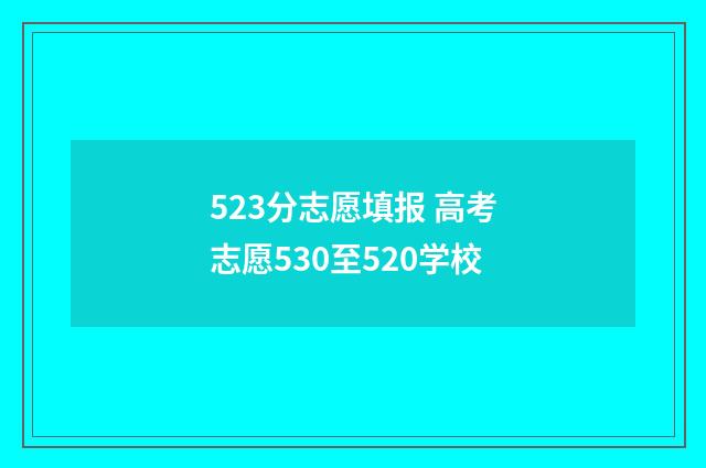 523分志愿填报 高考志愿530至520学校
