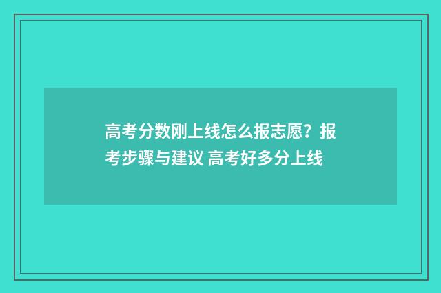 高考分数刚上线怎么报志愿？报考步骤与建议 高考好多分上线