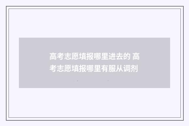 高考志愿填报哪里进去的 高考志愿填报哪里有服从调剂