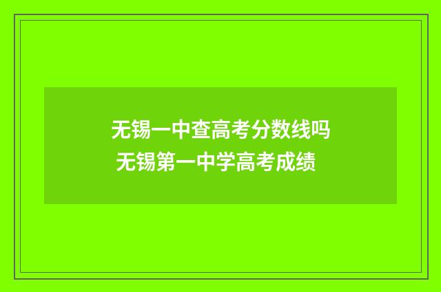 无锡一中查高考分数线吗 无锡第一中学高考成绩