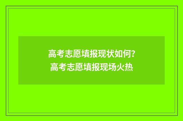 高考志愿填报现状如何？ 高考志愿填报现场火热