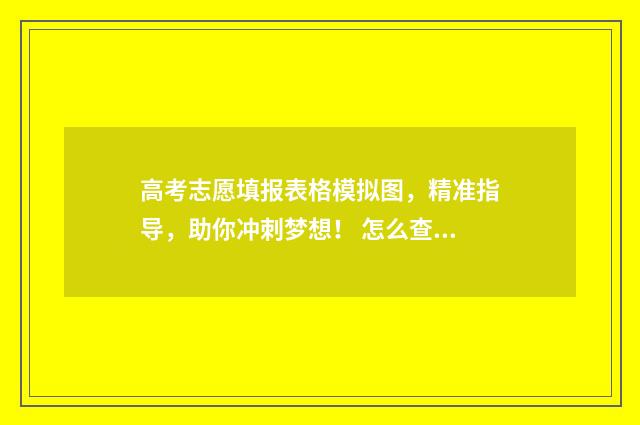 高考志愿填报表格模拟图，精准指导，助你冲刺梦想！ 怎么查高考志愿填报表