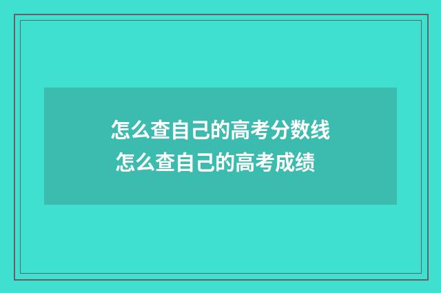 怎么查自己的高考分数线 怎么查自己的高考成绩