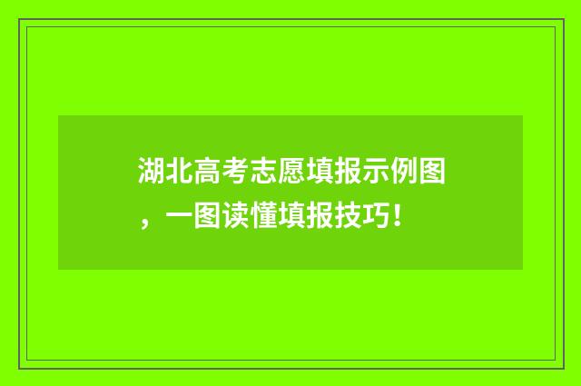 湖北高考志愿填报示例图，一图读懂填报技巧！