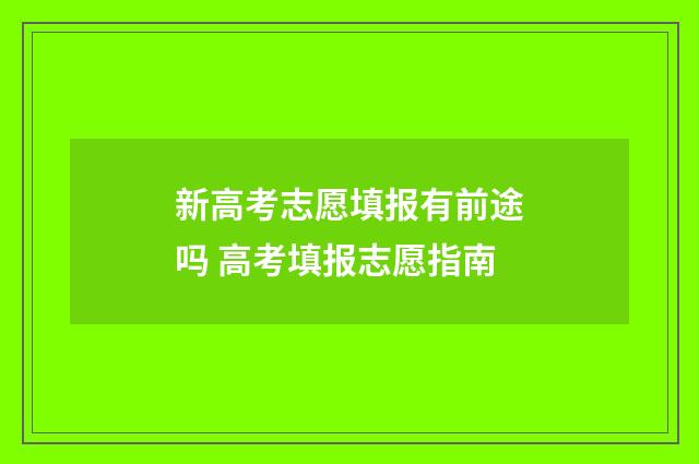 新高考志愿填报有前途吗 高考填报志愿指南