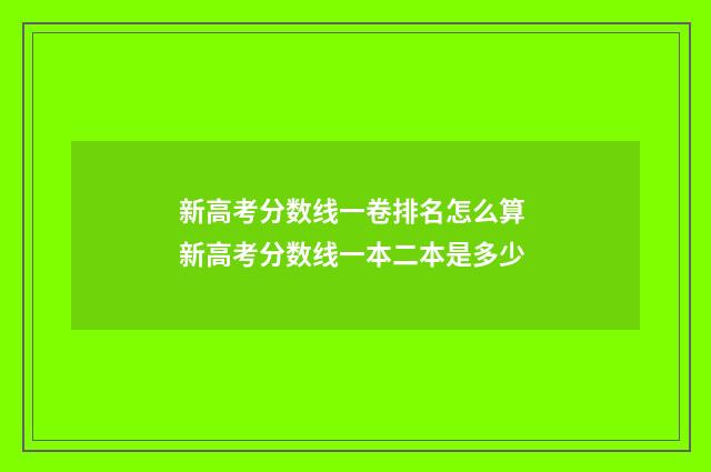 新高考分数线一卷排名怎么算 新高考分数线一本二本是多少