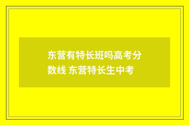 东营有特长班吗高考分数线 东营特长生中考