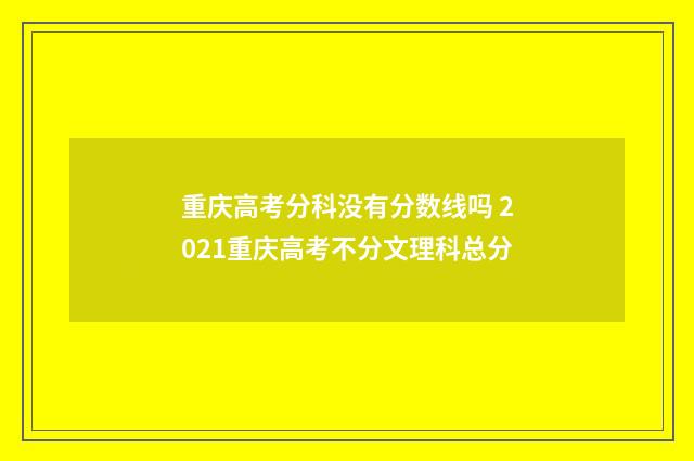 重庆高考分科没有分数线吗 2021重庆高考不分文理科总分