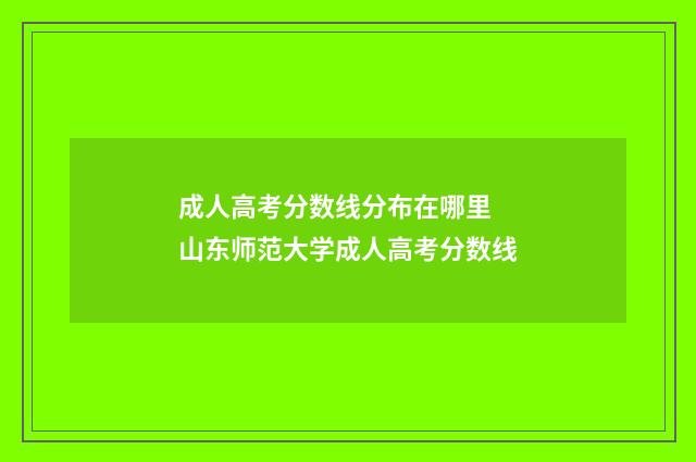 成人高考分数线分布在哪里 山东师范大学成人高考分数线