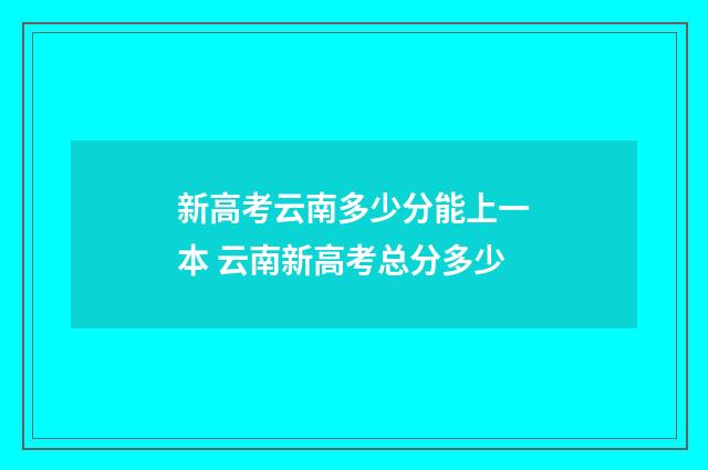 新高考云南多少分能上一本 云南新高考总分多少