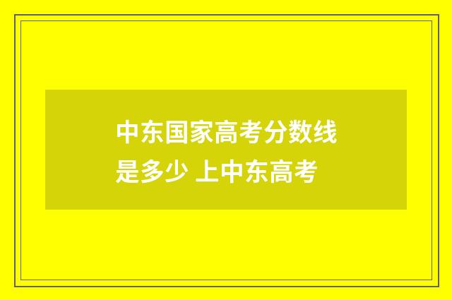 中东国家高考分数线是多少 上中东高考