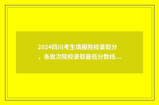 2024四川考生填报院校录取分,各批次院校录取最低分数线 2021四川招生考试报