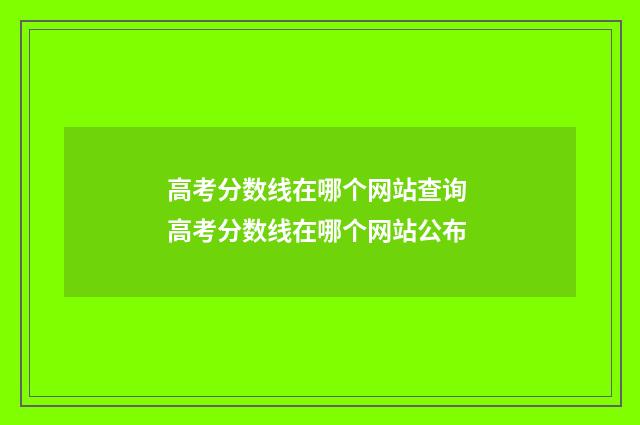 高考分数线在哪个网站查询 高考分数线在哪个网站公布