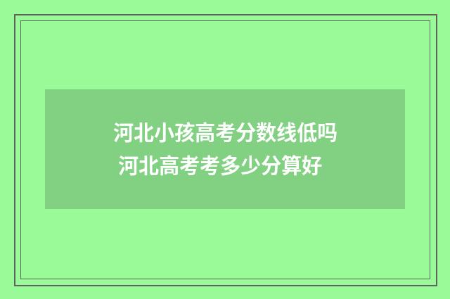 河北小孩高考分数线低吗 河北高考考多少分算好