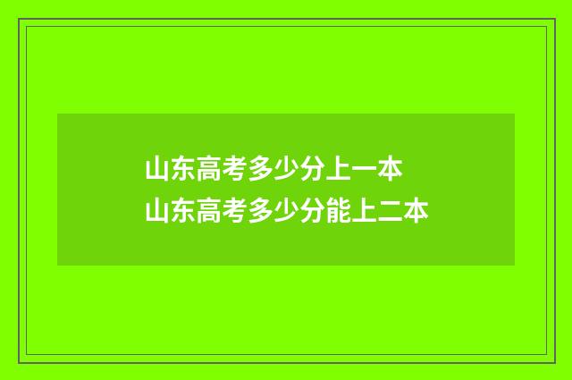 山东高考多少分上一本 山东高考多少分能上二本