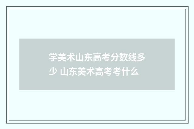 学美术山东高考分数线多少 山东美术高考考什么