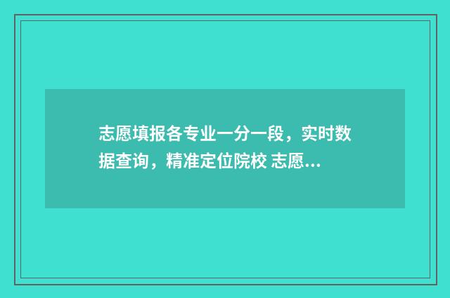 志愿填报各专业一分一段，实时数据查询，精准定位院校 志愿填报专业怎么填
