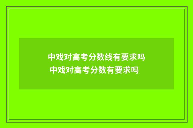 中戏对高考分数线有要求吗 中戏对高考分数有要求吗