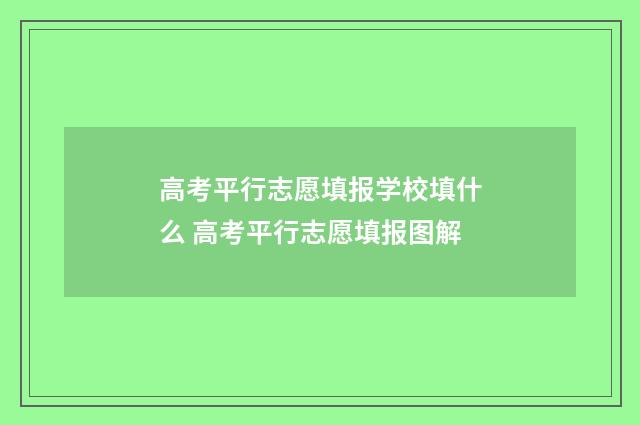 高考平行志愿填报学校填什么 高考平行志愿填报图解