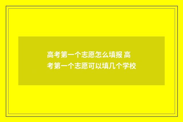 高考第一个志愿怎么填报 高考第一个志愿可以填几个学校
