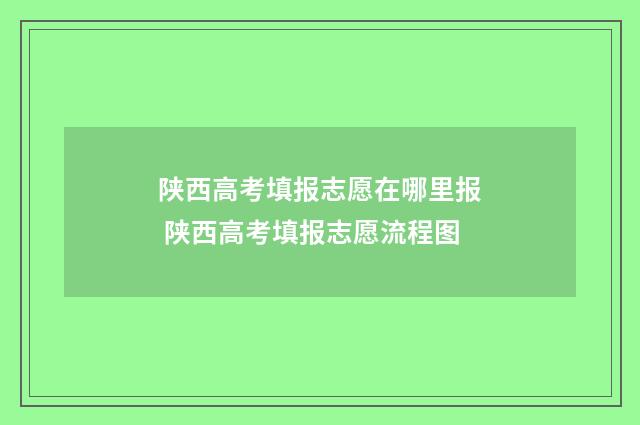 陕西高考填报志愿在哪里报 陕西高考填报志愿流程图