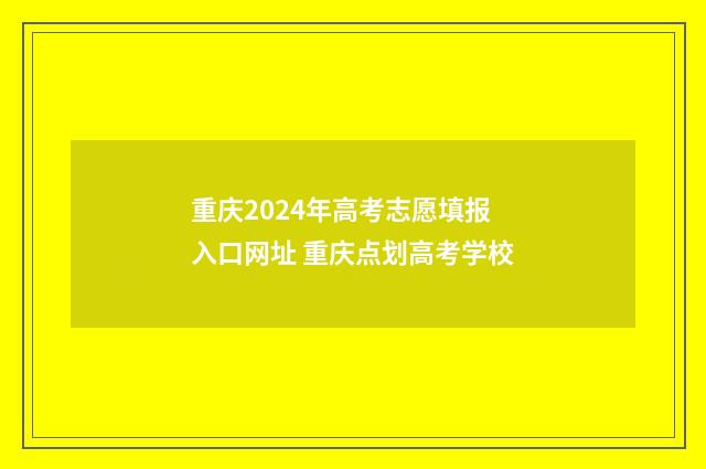 重庆2024年高考志愿填报入口网址 重庆点划高考学校