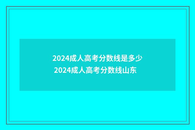 2024成人高考分数线是多少 2024成人高考分数线山东