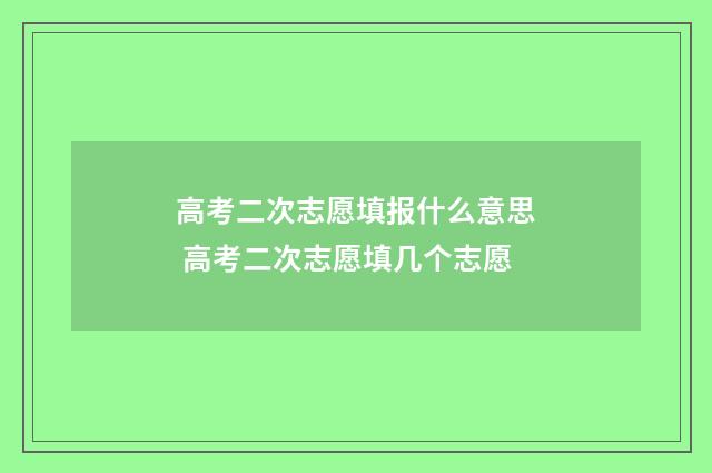高考二次志愿填报什么意思 高考二次志愿填几个志愿