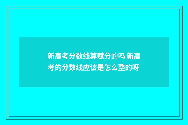 新高考分数线算赋分的吗 新高考的分数线应该是怎么整的呀