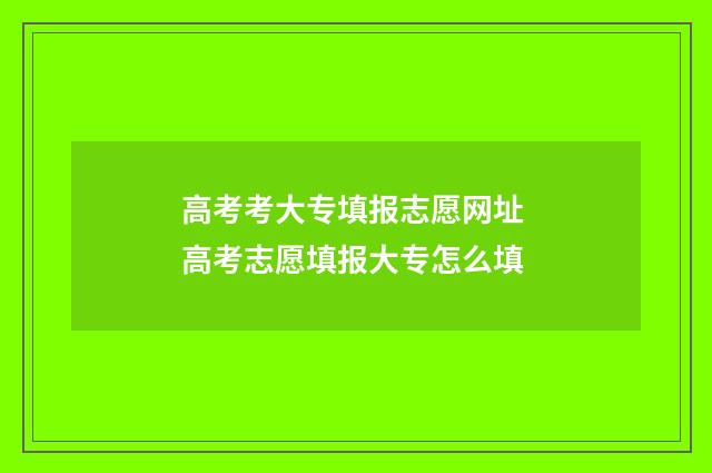 高考考大专填报志愿网址 高考志愿填报大专怎么填