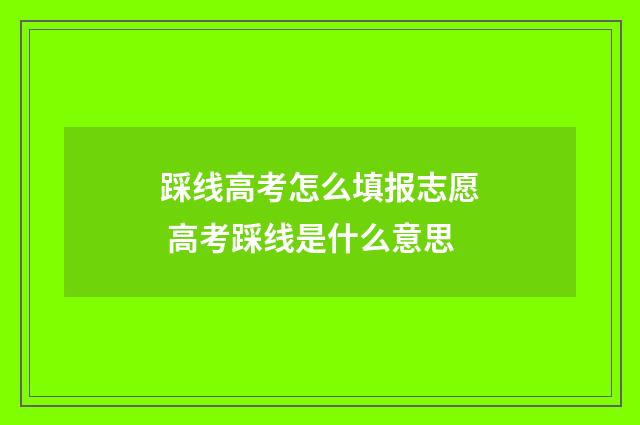 踩线高考怎么填报志愿 高考踩线是什么意思