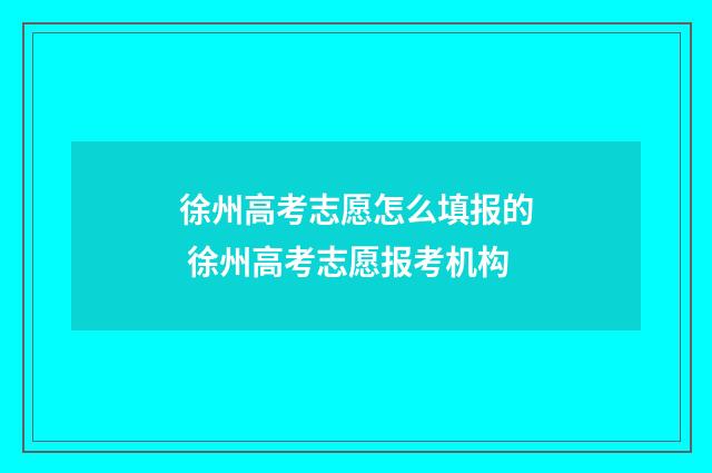 徐州高考志愿怎么填报的 徐州高考志愿报考机构