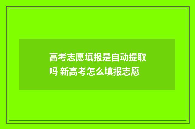 高考志愿填报是自动提取吗 新高考怎么填报志愿